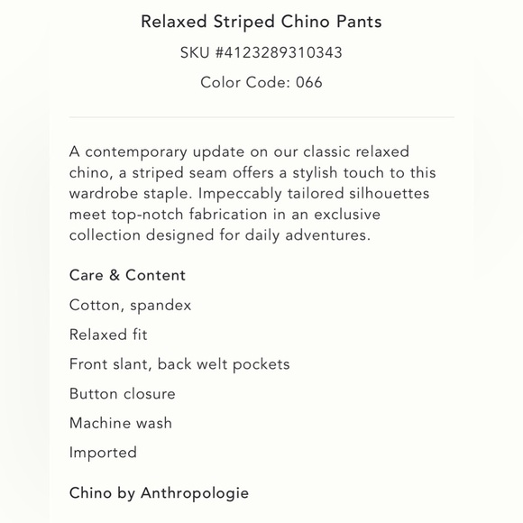 Anthropologie Relaxed Striped Chino Pants - Picture 16 of 16
